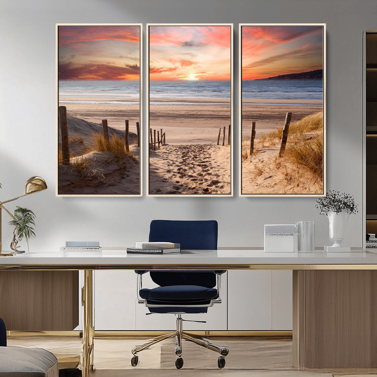 Sunset on the Sea Wall Art Canvas Print