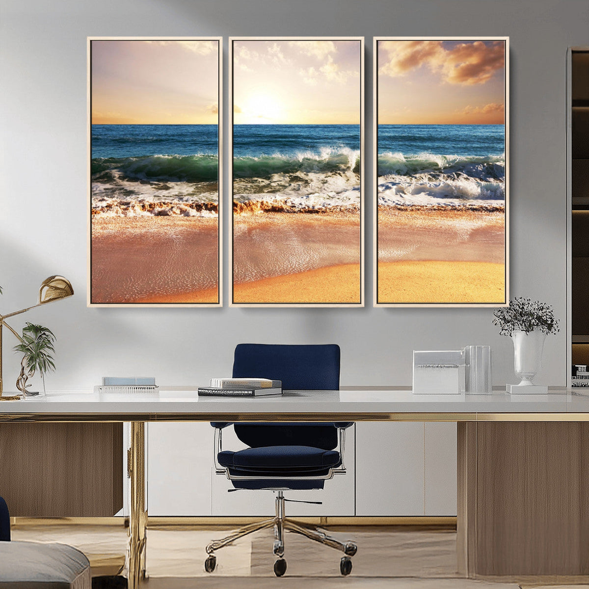 Serene Beach Path Canvas Art, Giclee Canvas Print with