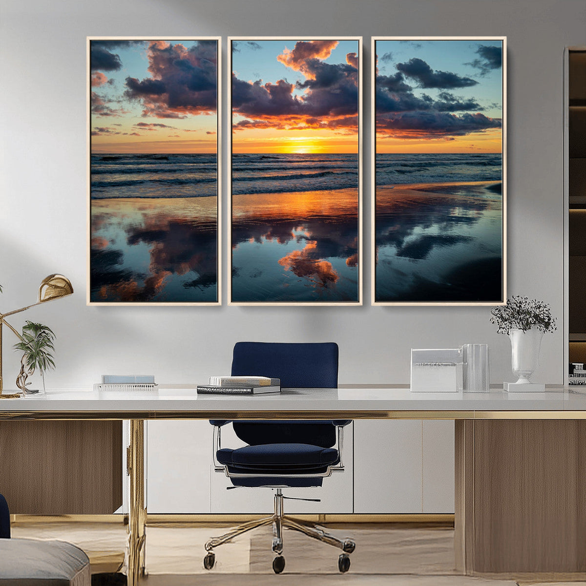 Beach Sunset Print - Stunning Ocean Canvas Artwork with