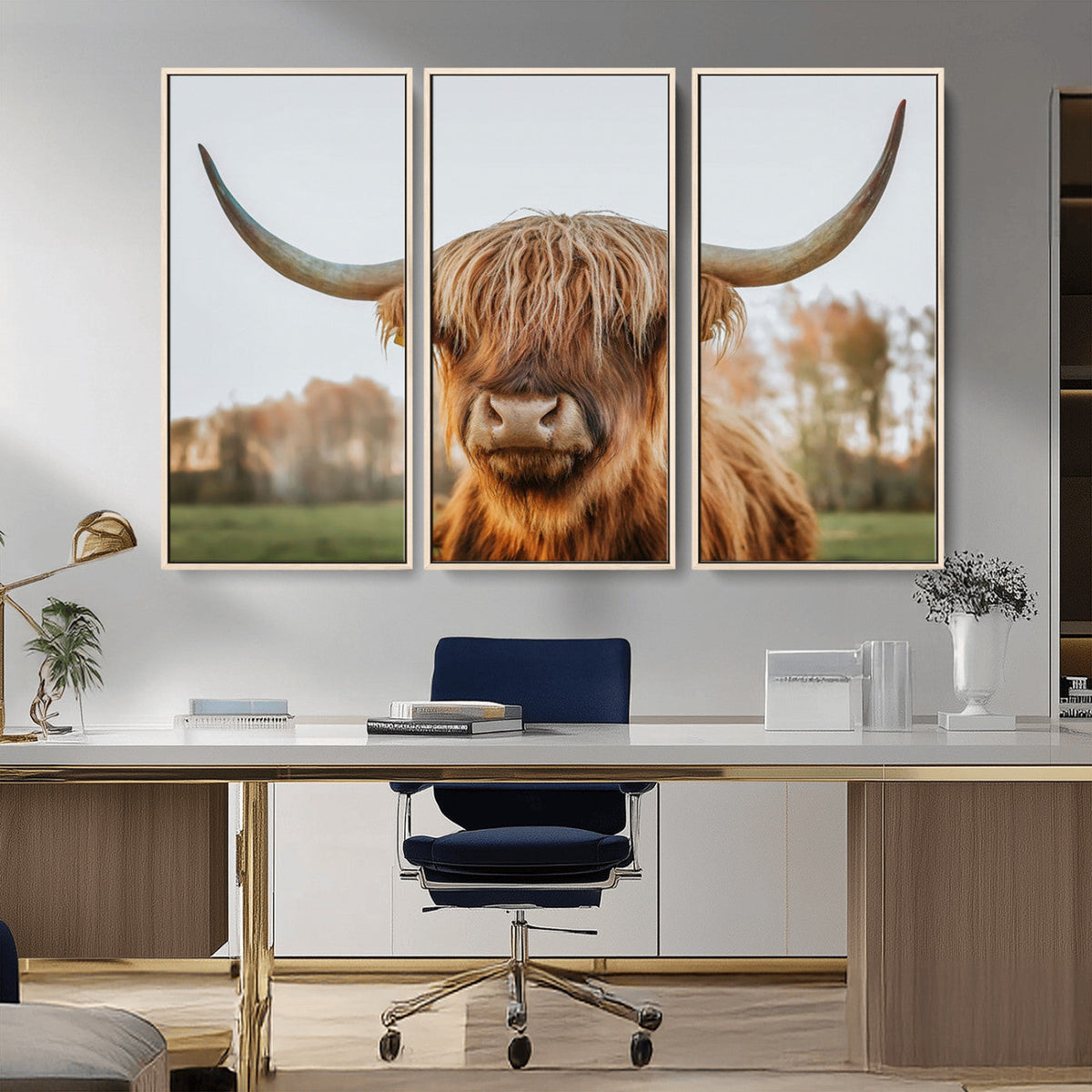 Highland Cow Animal Scottish Cattle Art Print Farmhouse Wall