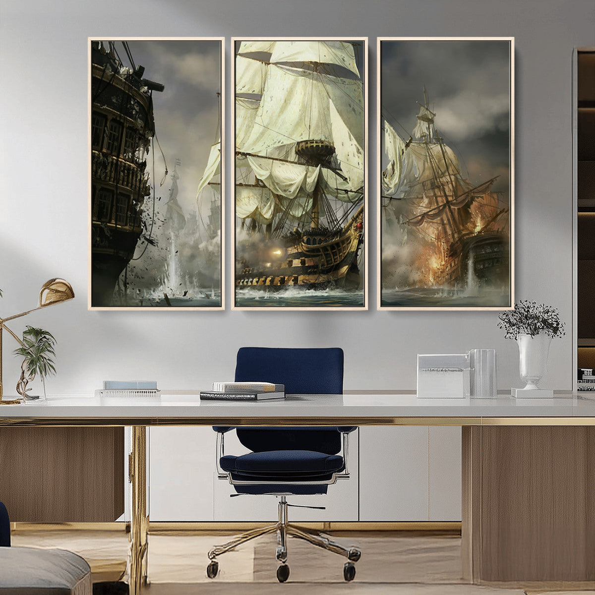 Pirate Ship War Wall Art Canvas Print