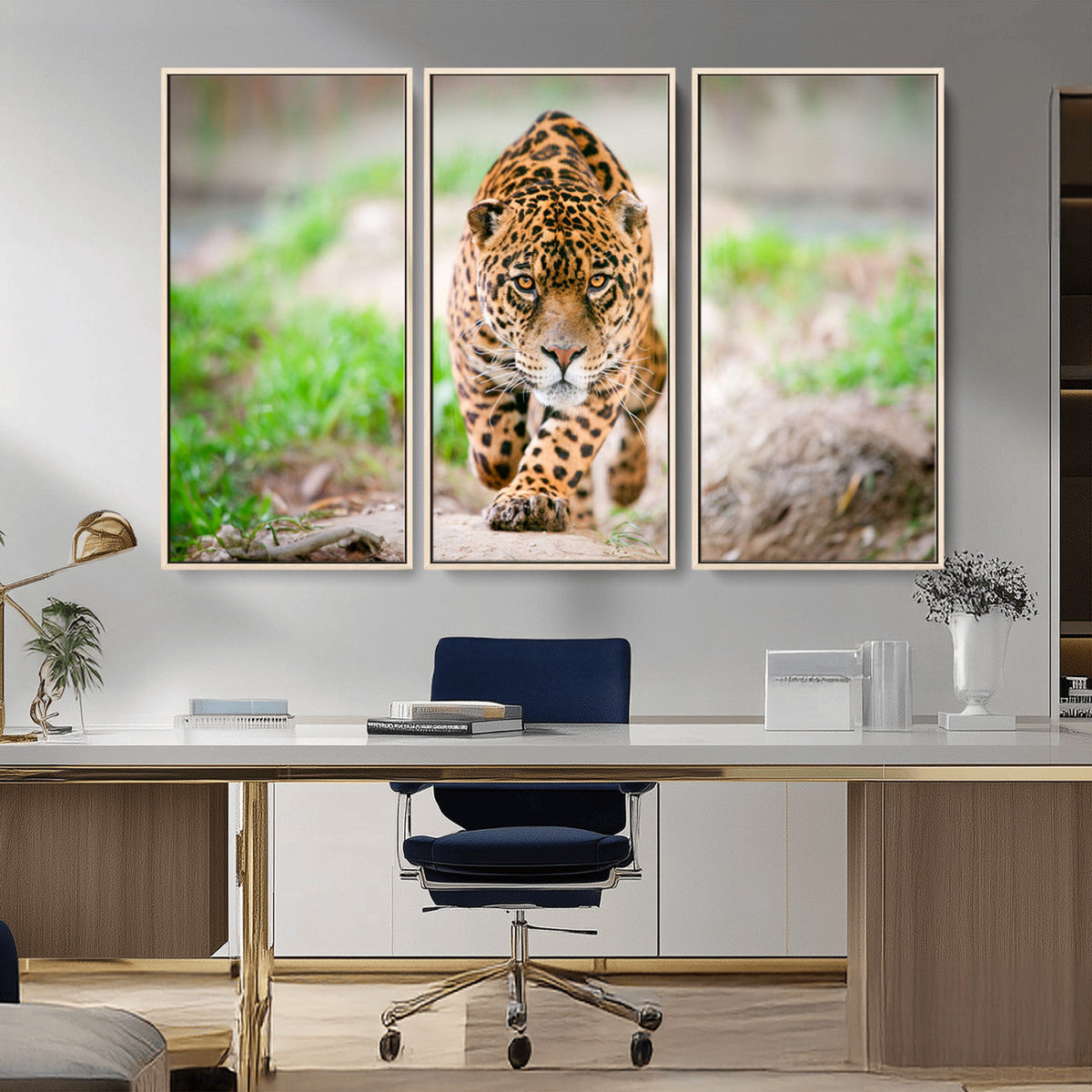 Leopard on the Prowl - Stunning Large Framed Leopard Wall