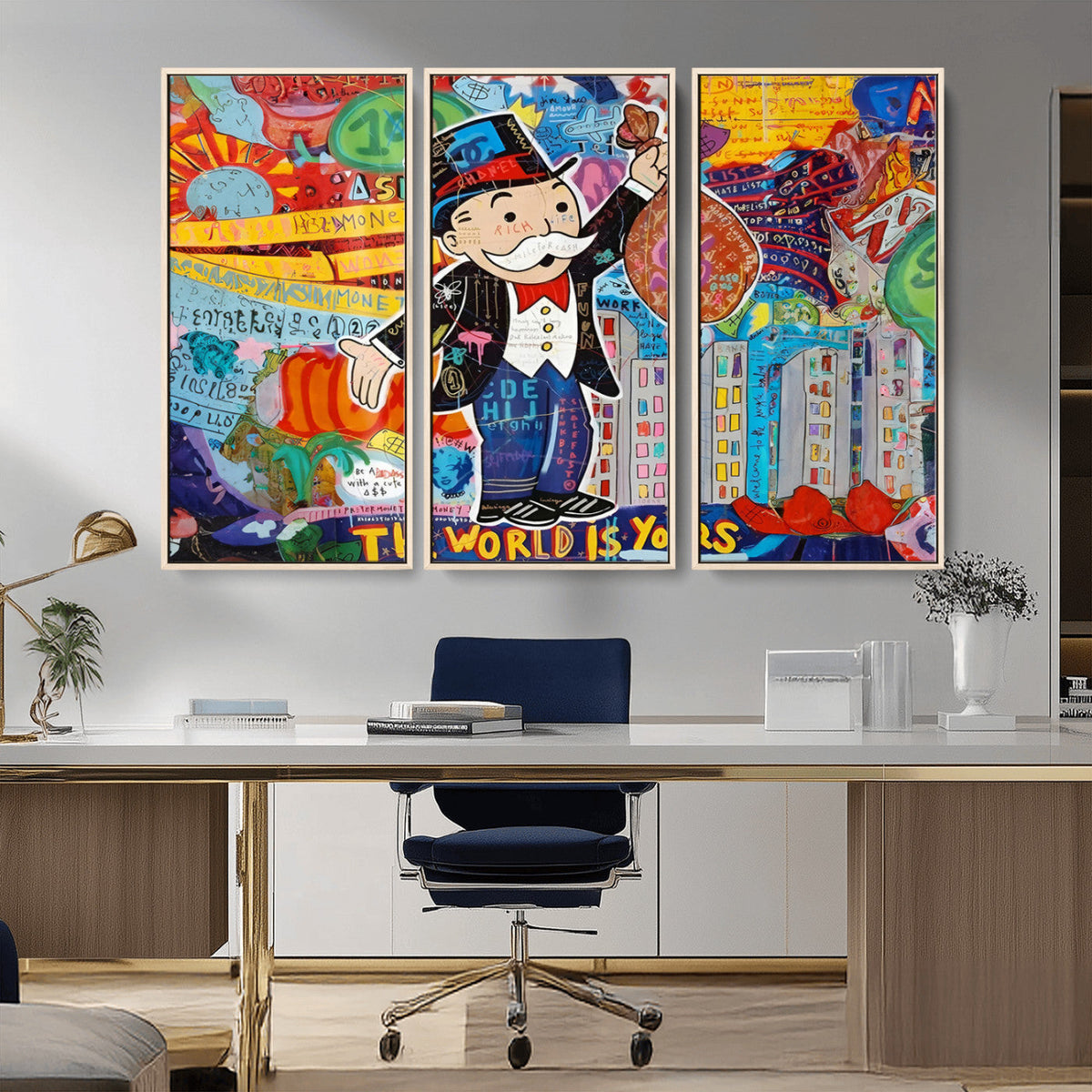 Pop Art Monopoly Man Canvas Wall Art Print - Bold and