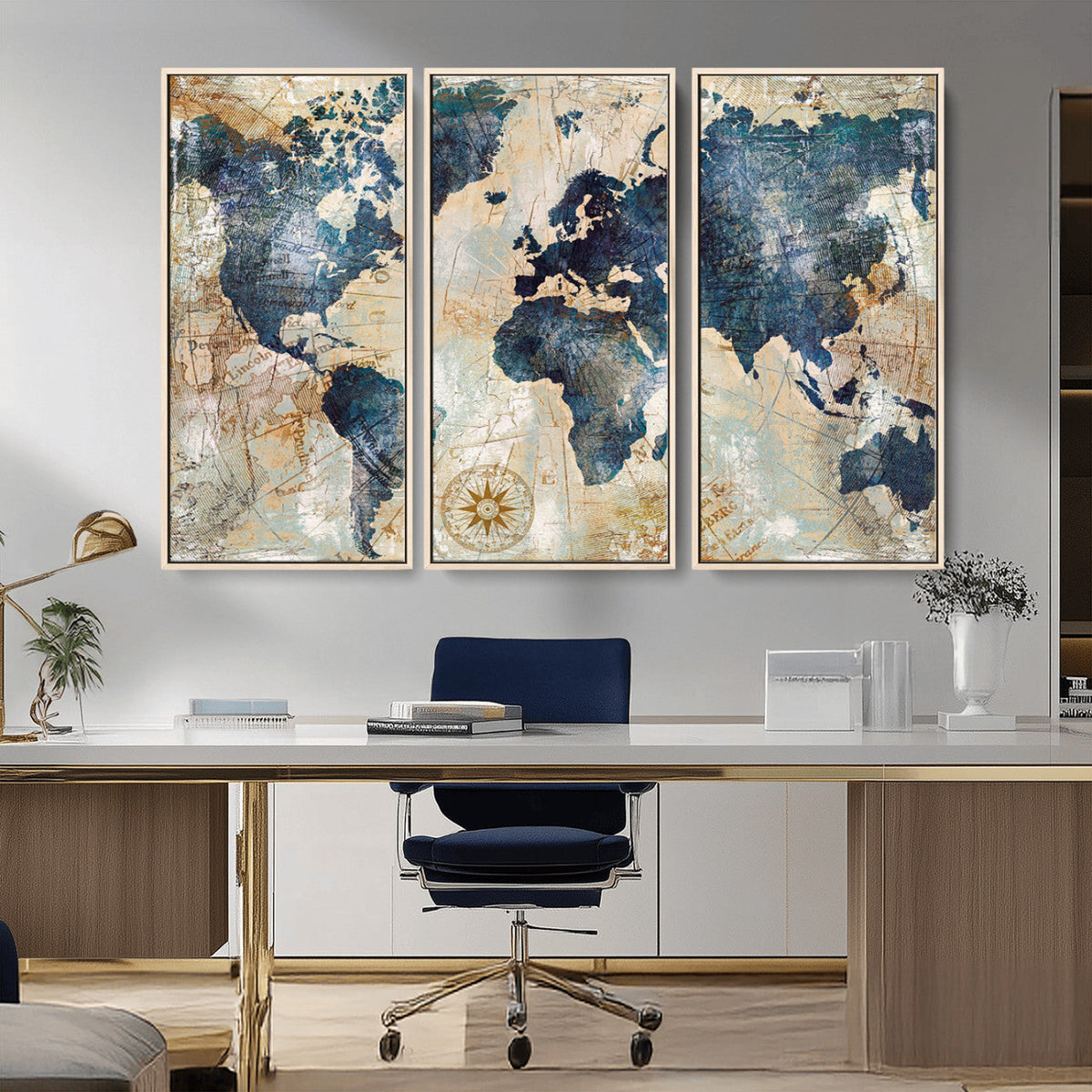 World Map Canvas Print – Framed Wall Art for Couples,