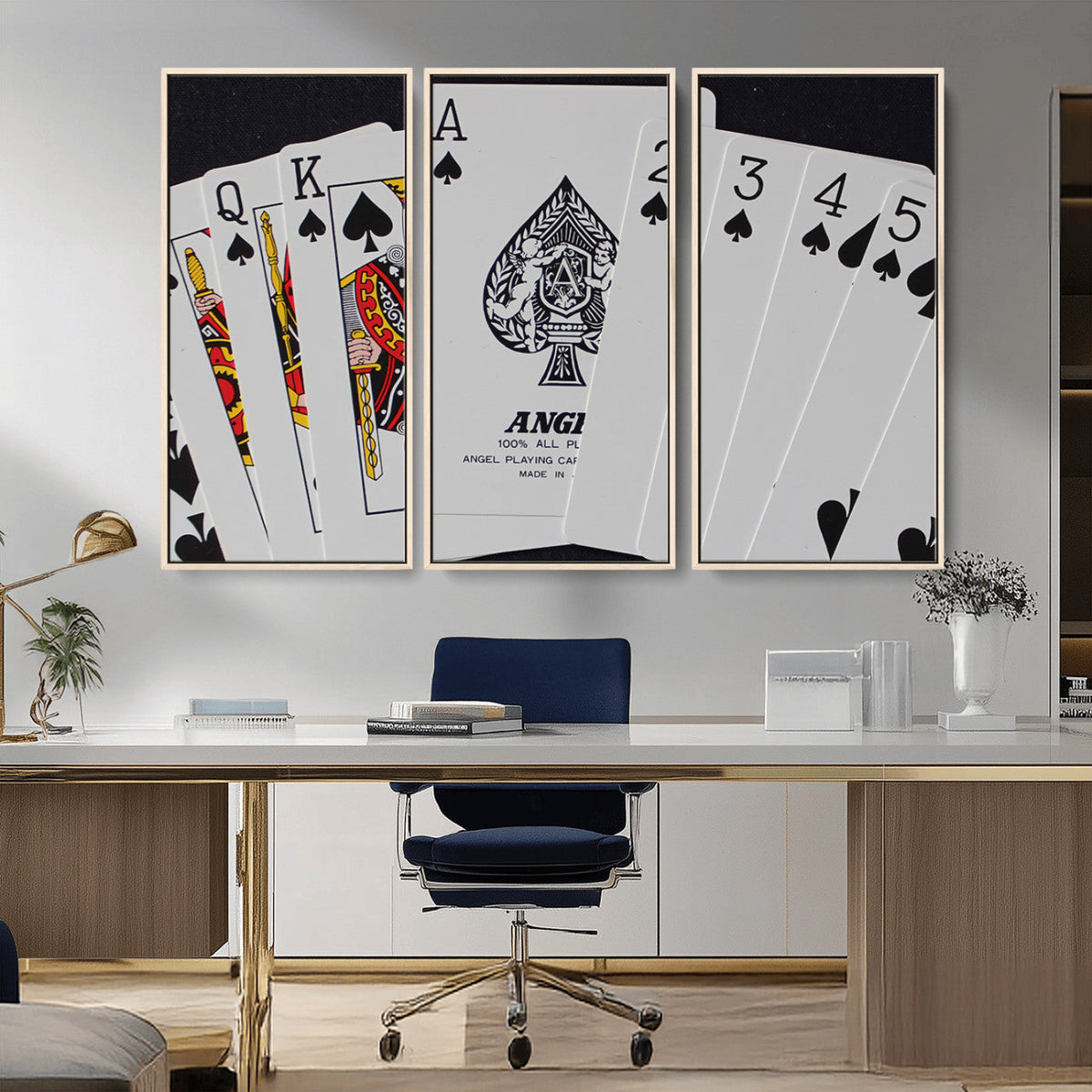 Poker Wall Art - Playing Cards Canvas Wall Art Print - Ace