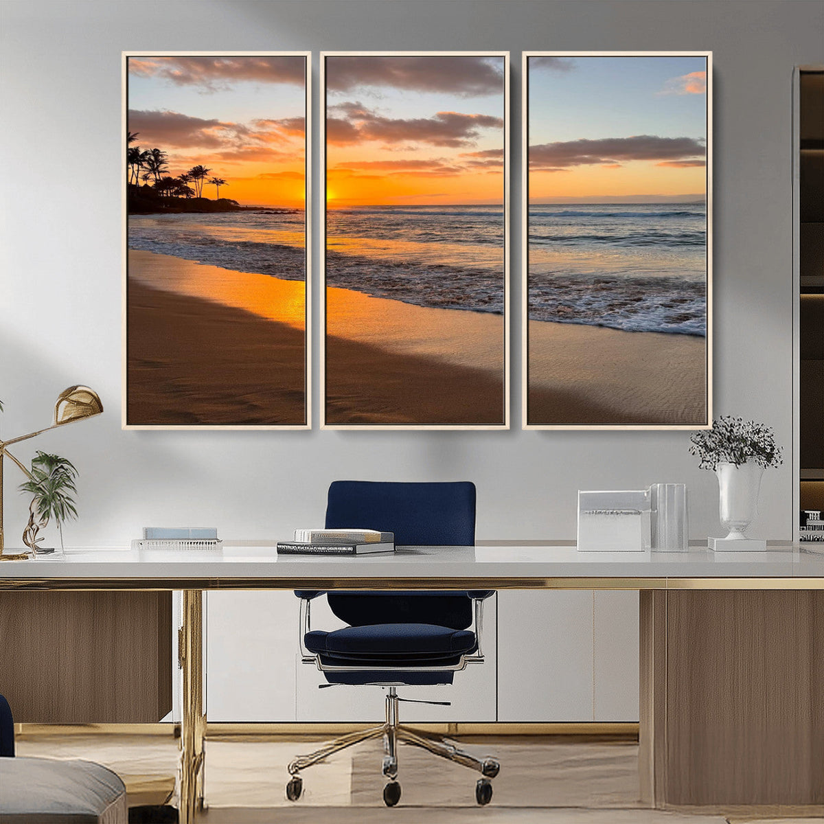 Sunset Wall Art Print - Stunning Beach Sunset Canvas Artwork