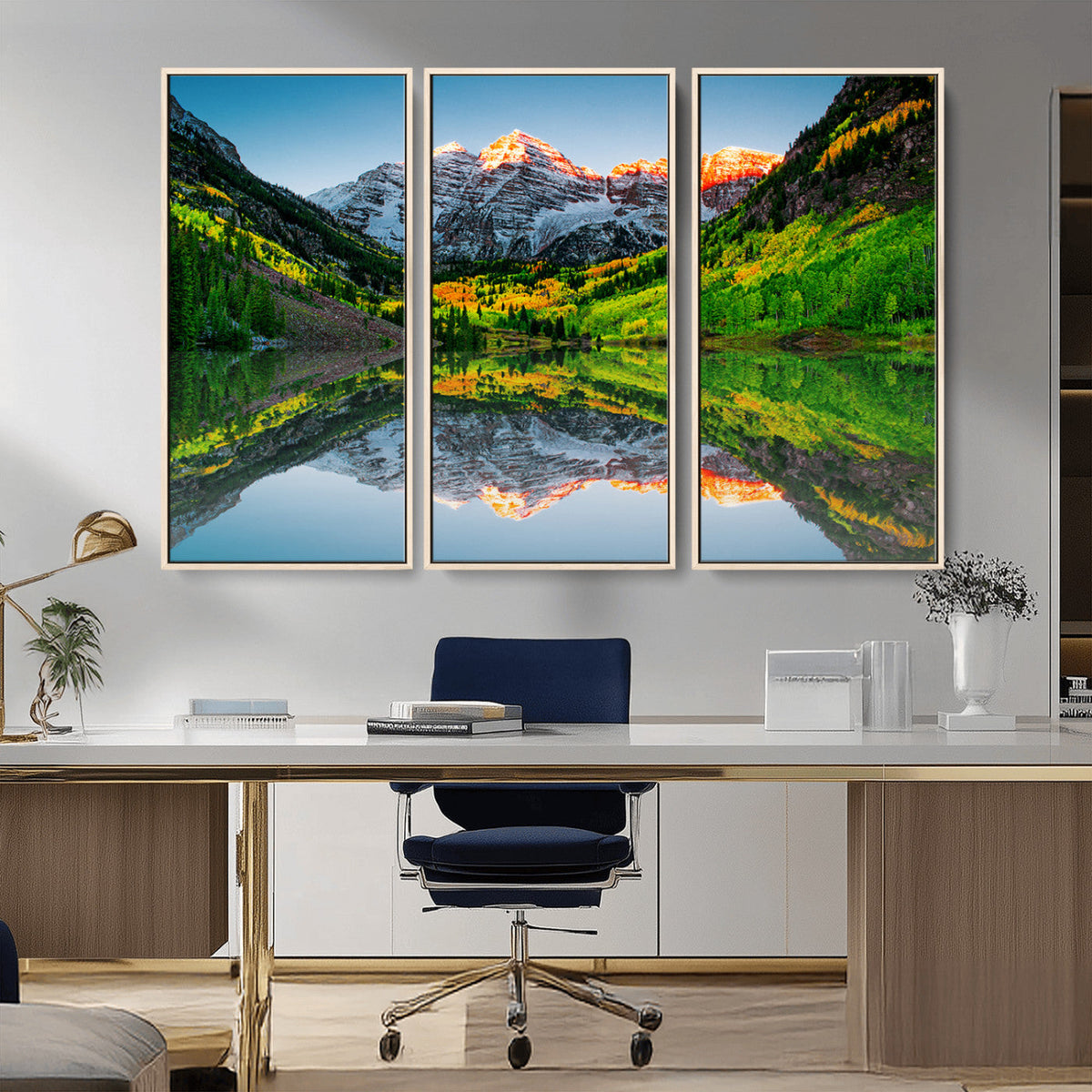 Majestic Snow-Capped Peaks Wall Art Canvas Print, Vibrant
