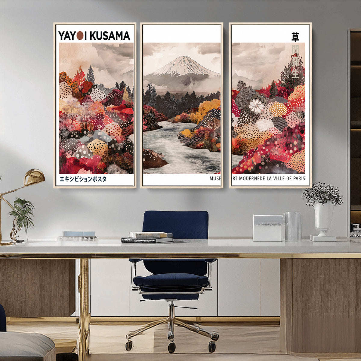 Yayoi Kusama Wall Art Canvas Print – Framed Large Abstract