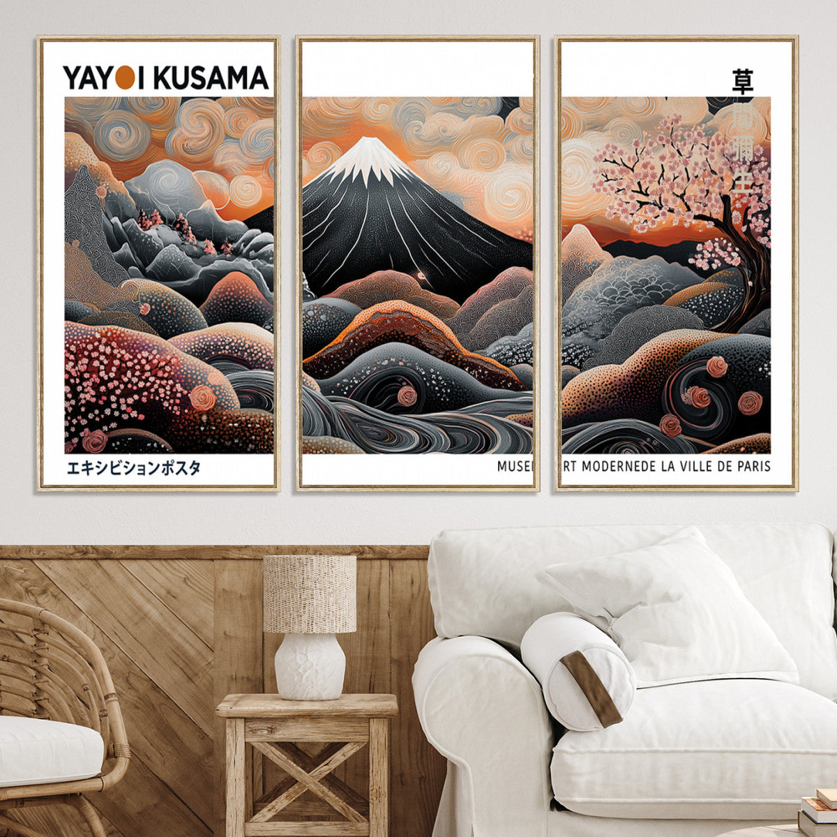 Yayoi Kusama Wall Art Canvas Print – Framed Japanese Dot Art