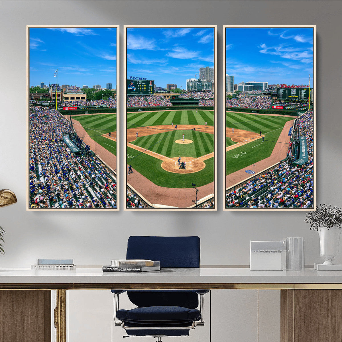 Wrigley Field Baseball Stadium Canvas Wall Art – Packed