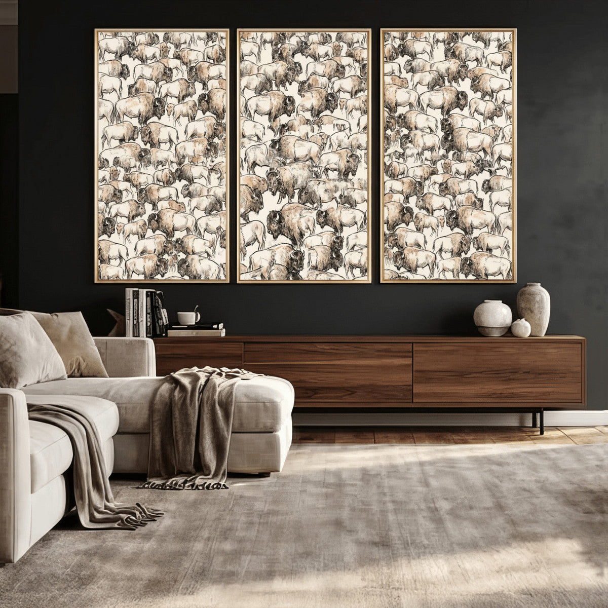 American Bison Canvas Print - Abstract Buffalo Wall Art