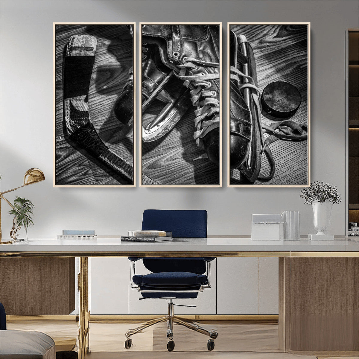 Old Pair of Mens Skates Wall Art Canvas, Men Skates Wall Art
