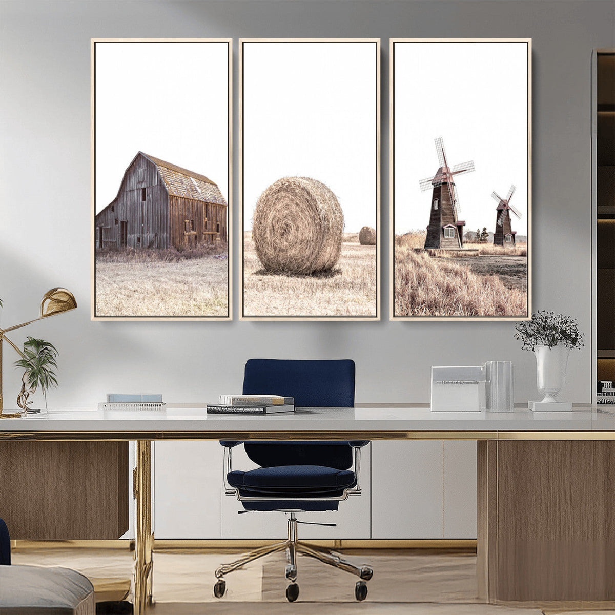 Farm Prints Set, Set of 3 Farmhouse Wall Art, Country House