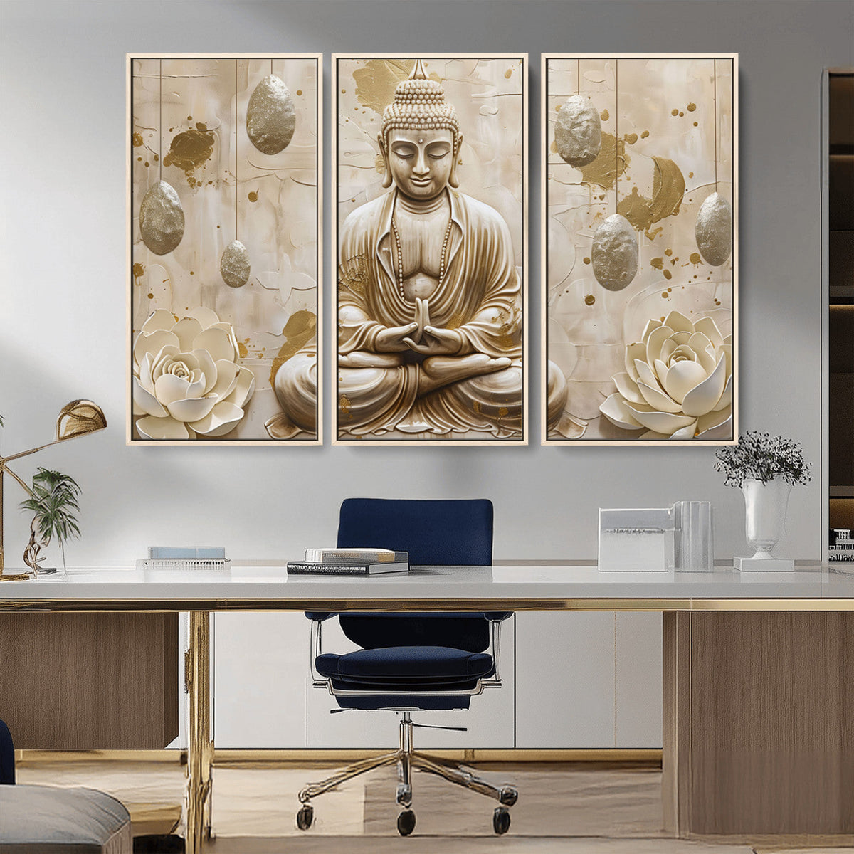 Serene Buddha Wall Art | Yoga Room Decor and Meditation Wall