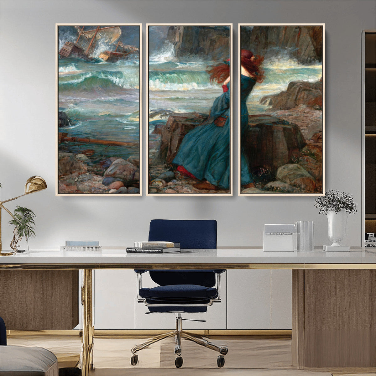 Miranda by the Shore Wall Art Canvas Print – Tempest Scene