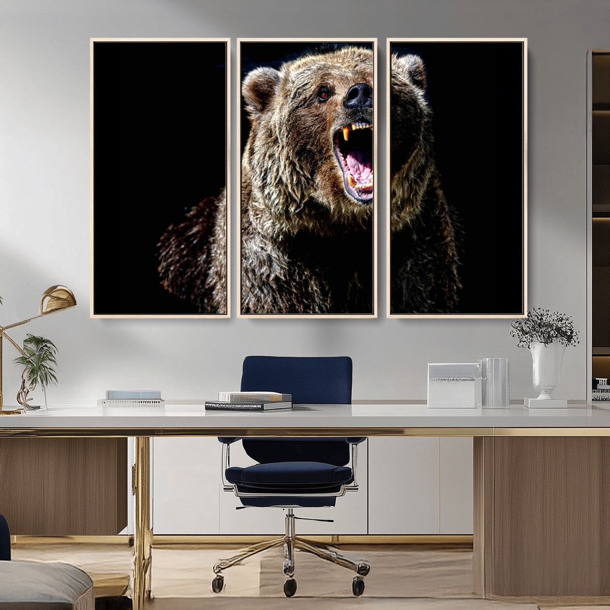 Grizzly Bear Canvas Print | Wildlife Wall Art for Cabin