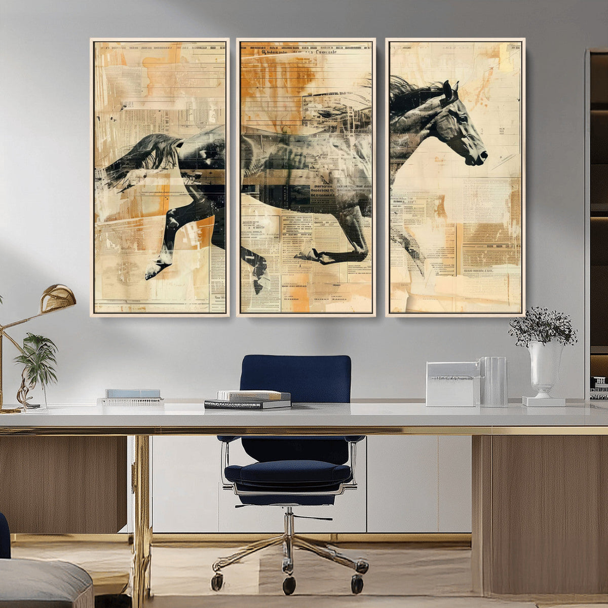 Chines Style Running Horse Western Wall Art | Farmhouse Wall