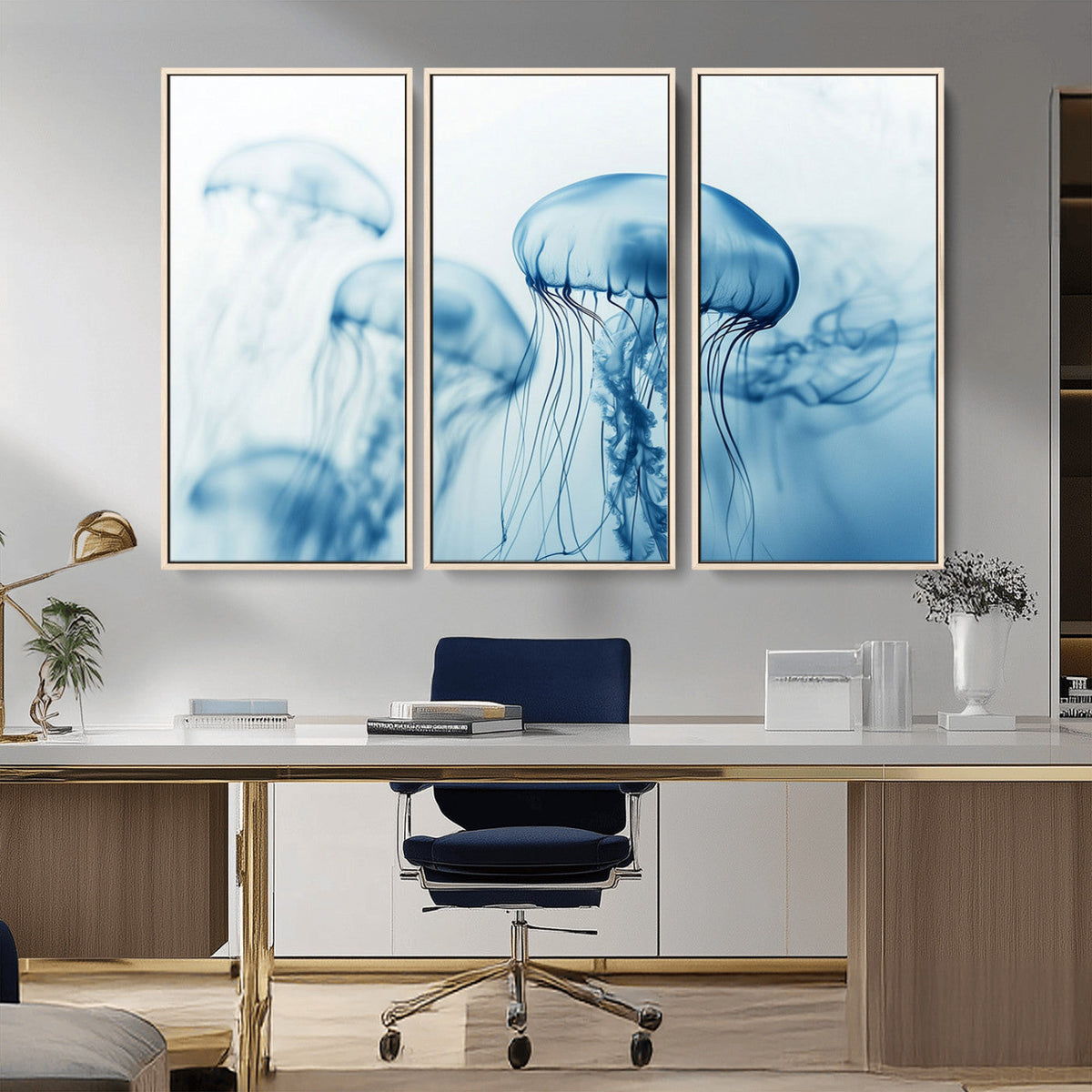 Blue Jellyfish Wall Art Canvas Print