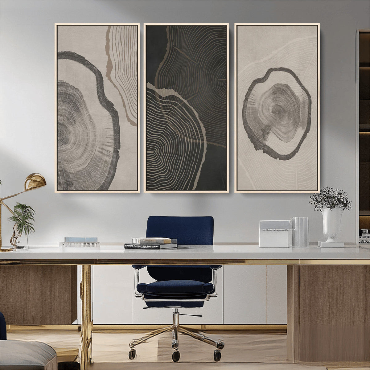 Minimalist Tree Rings Wall Art | Modern Abstract Canvas