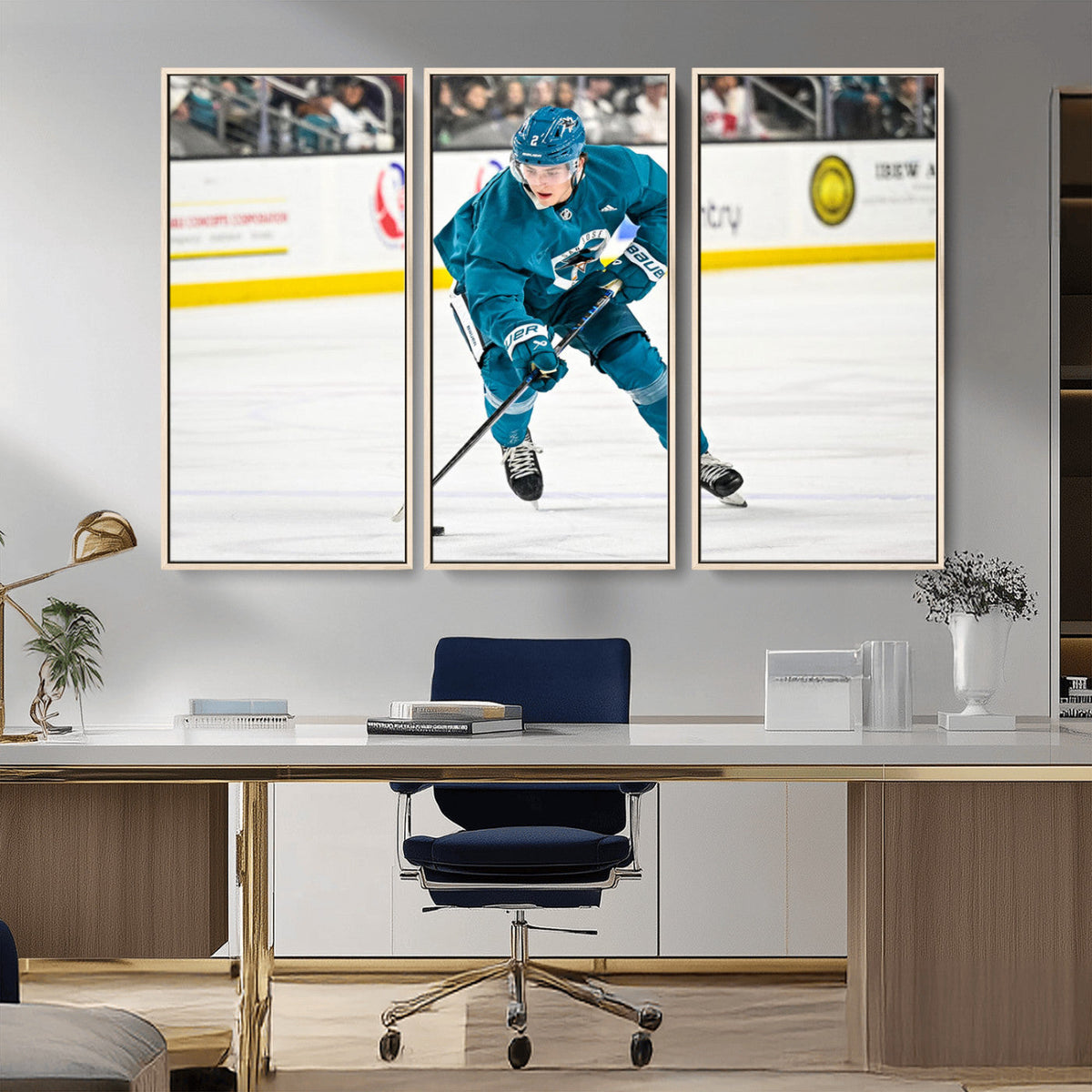 San Jose Sharks Ice Hockey Player Wall Art Canvas Print