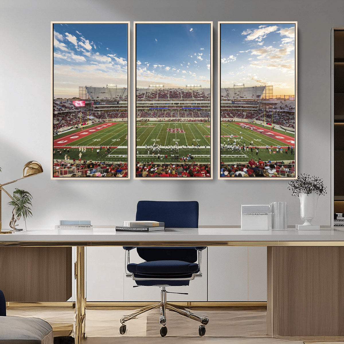 Framed Houston Cougars Football Team Print - Houston TDECU