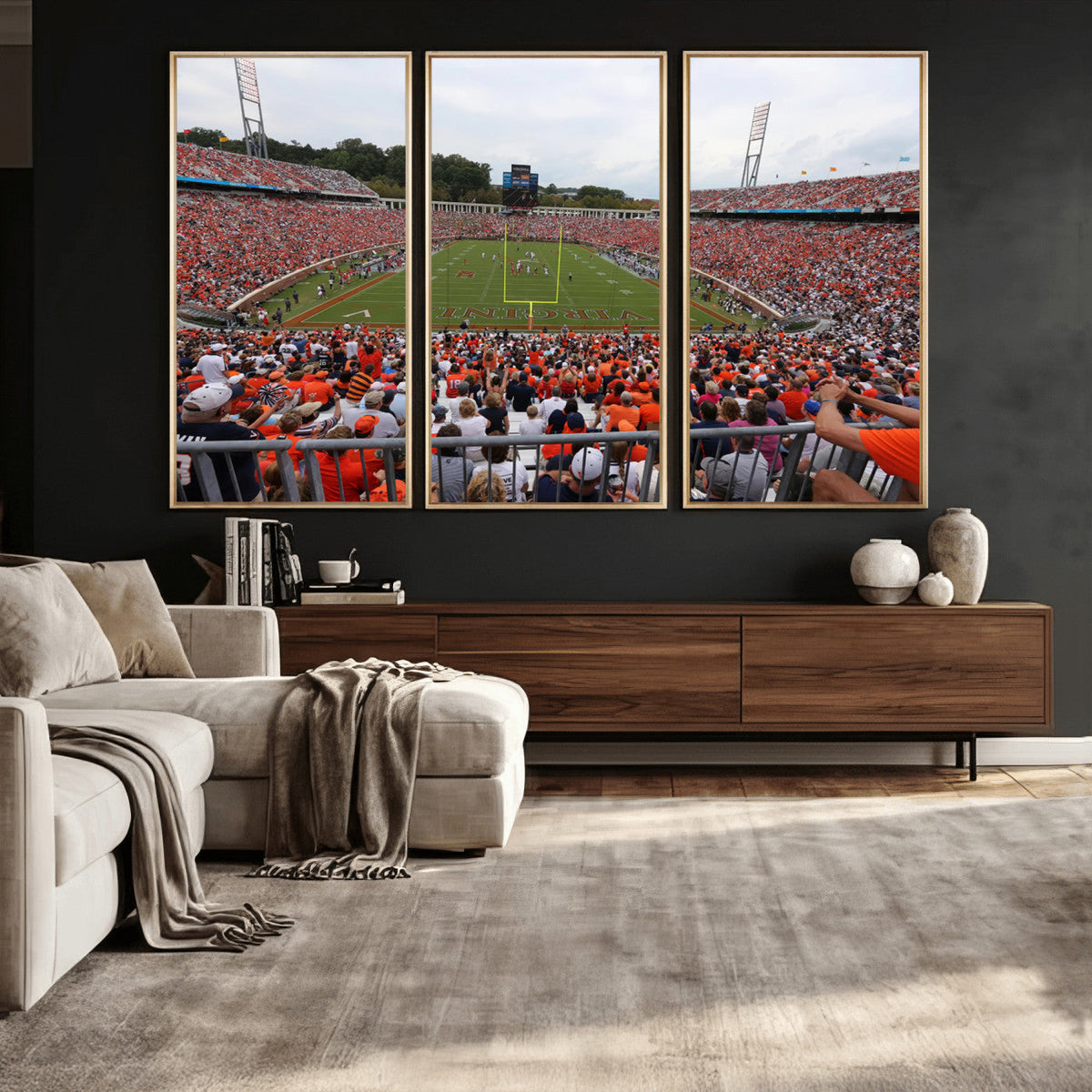 Virginia Cavaliers Football Team Print - Charlottesville Scott Stadium Print Wall Art Canvas