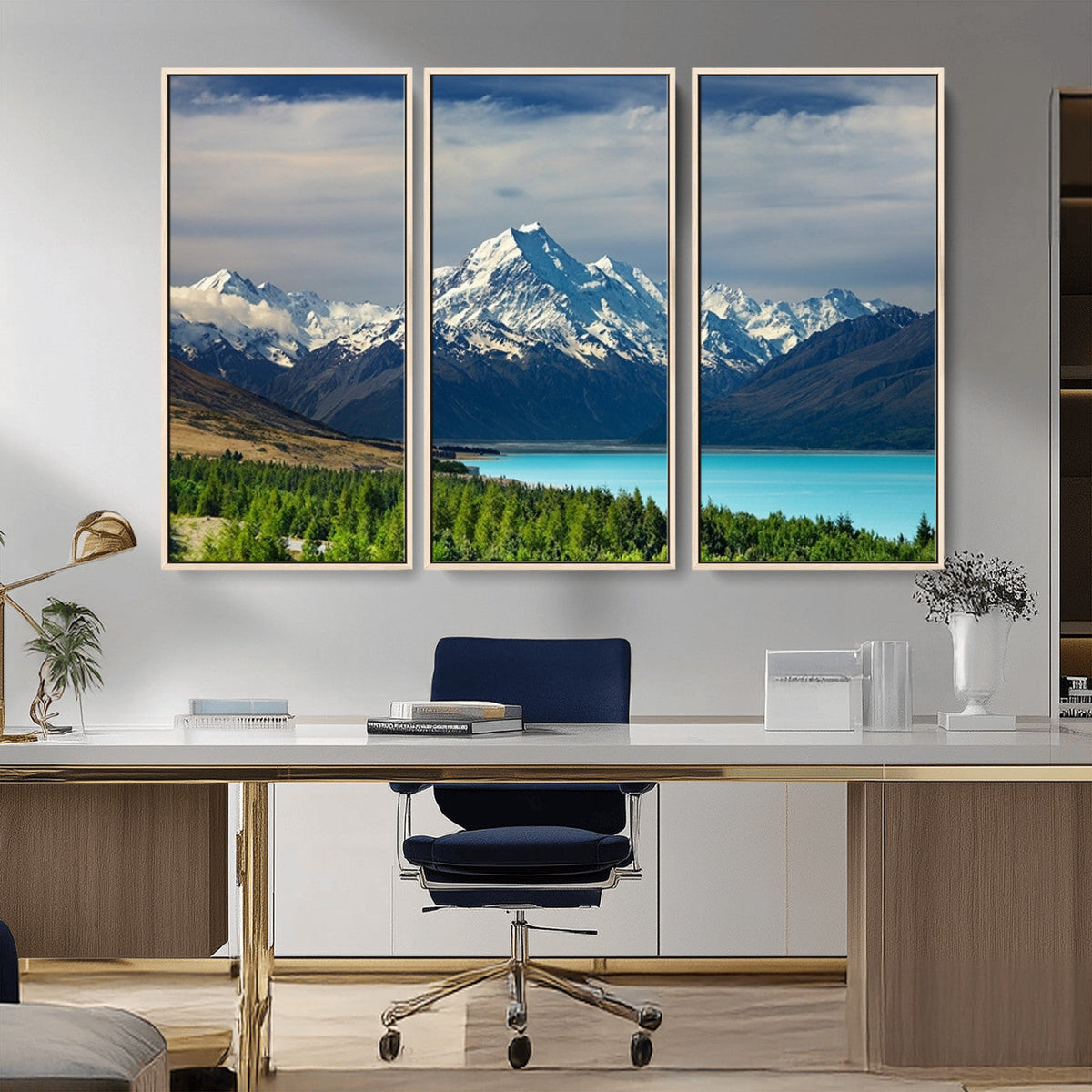 Mount Cook and Lake Pukaki Canvas Wall Art Print – Majestic