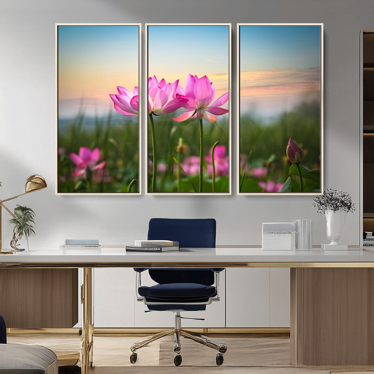 Pink Flower on the Mountain Canvas Print, Framed Pink Flower