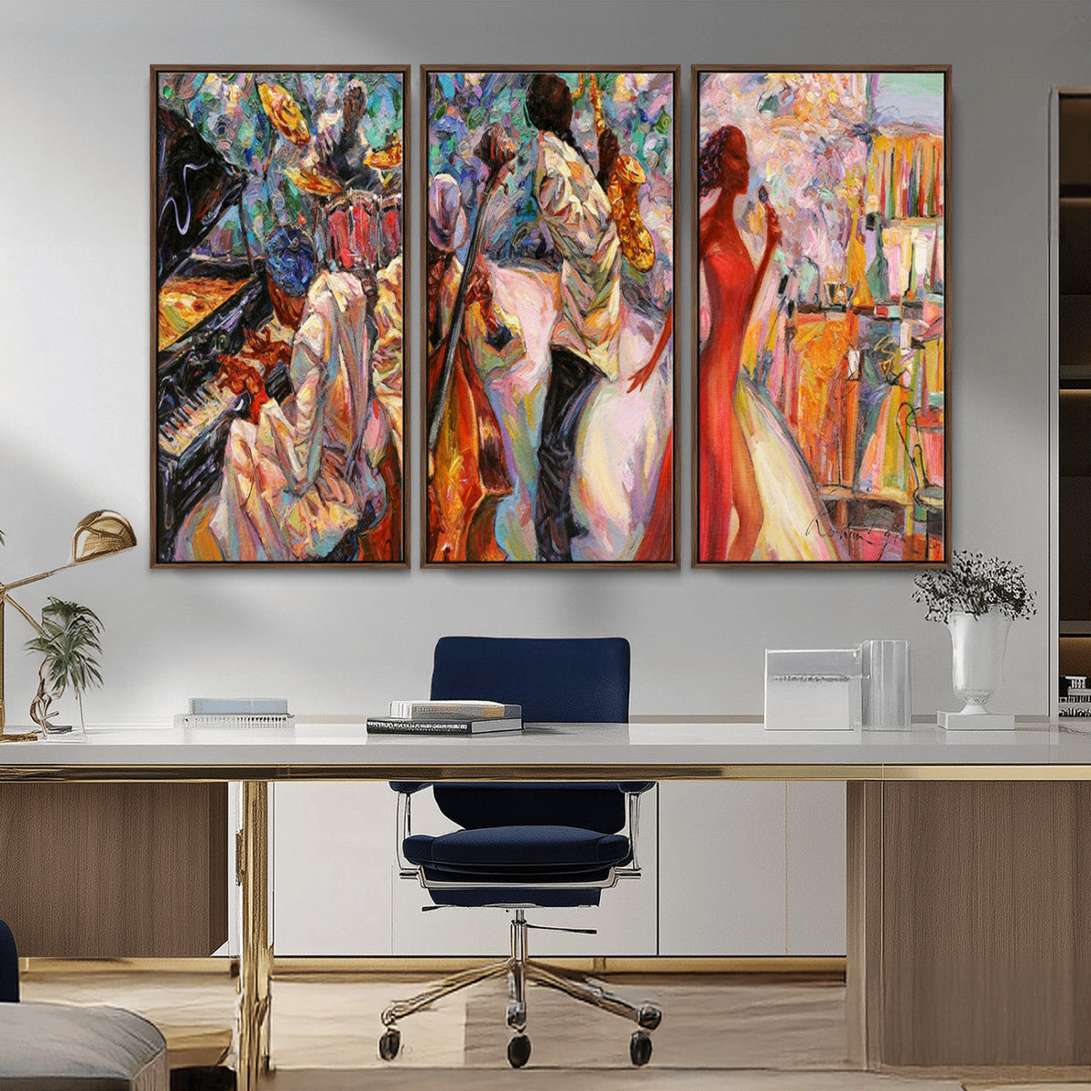 Abstract Afro American Jazz Canvas Wall Art | Music-Inspired