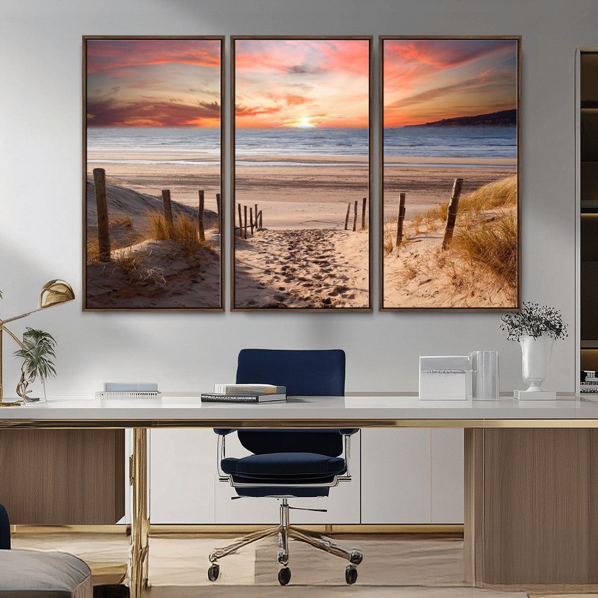 Sunset on the Sea Wall Art Canvas Print