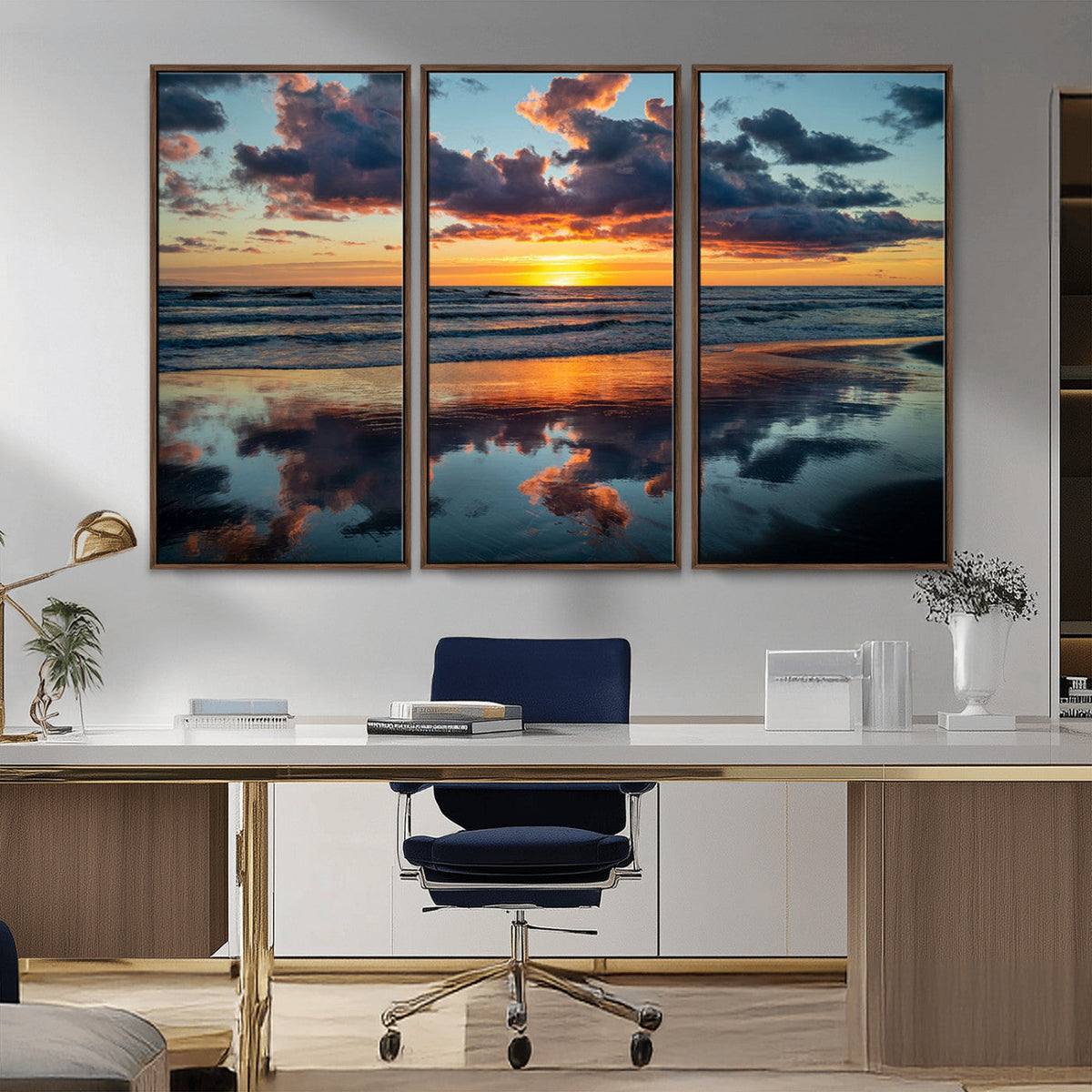 Beach Sunset Print - Stunning Ocean Canvas Artwork with