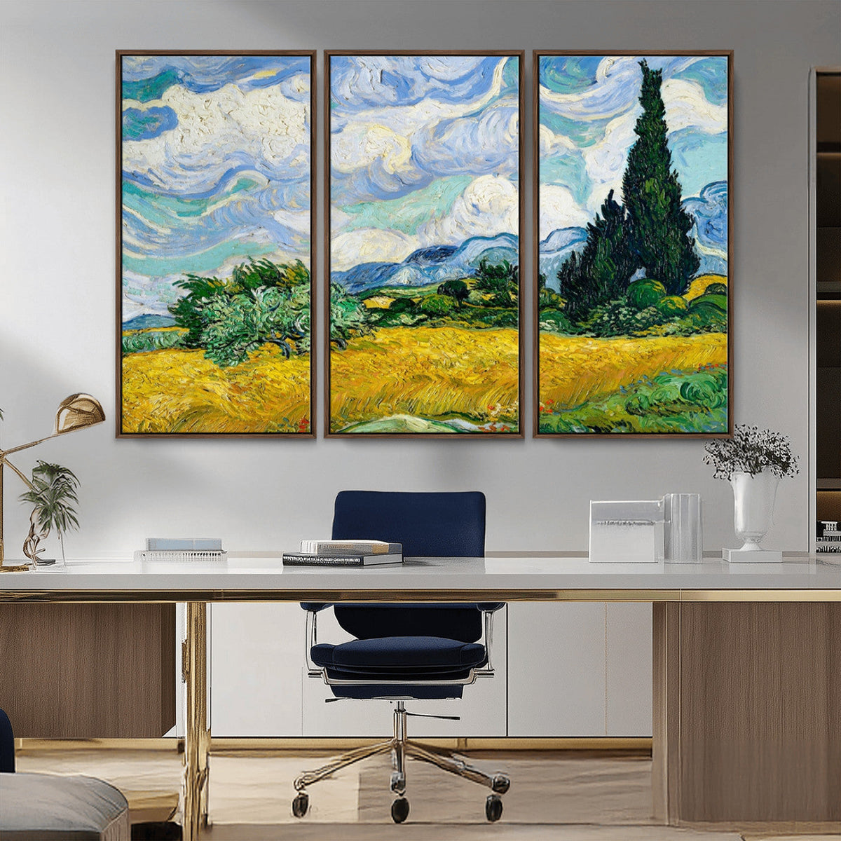 Wheatfield With Cypresses By Van Gogh Painting Wall Art