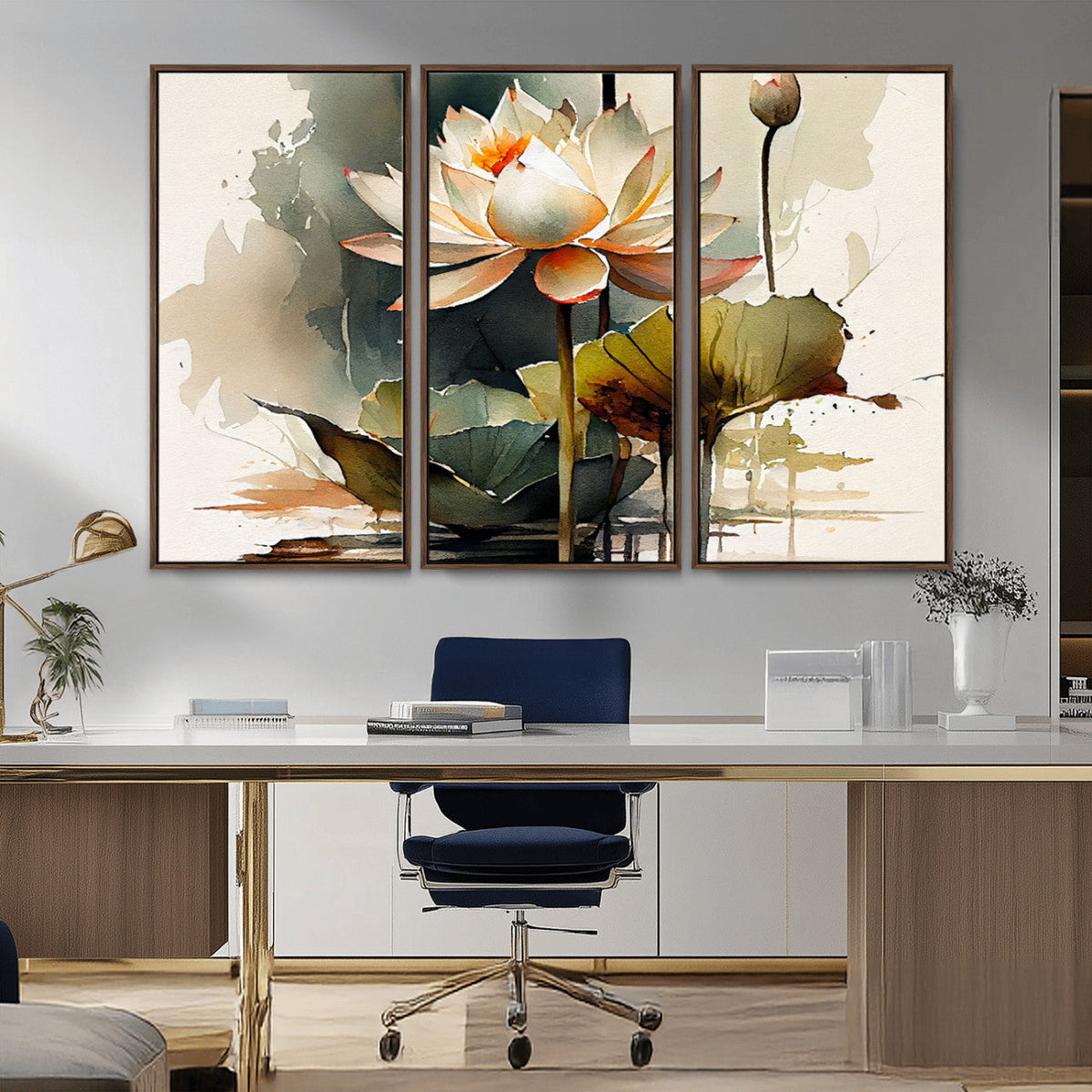 Lotus Flower Watercolor Canvas Print – A Symbol of Serenity