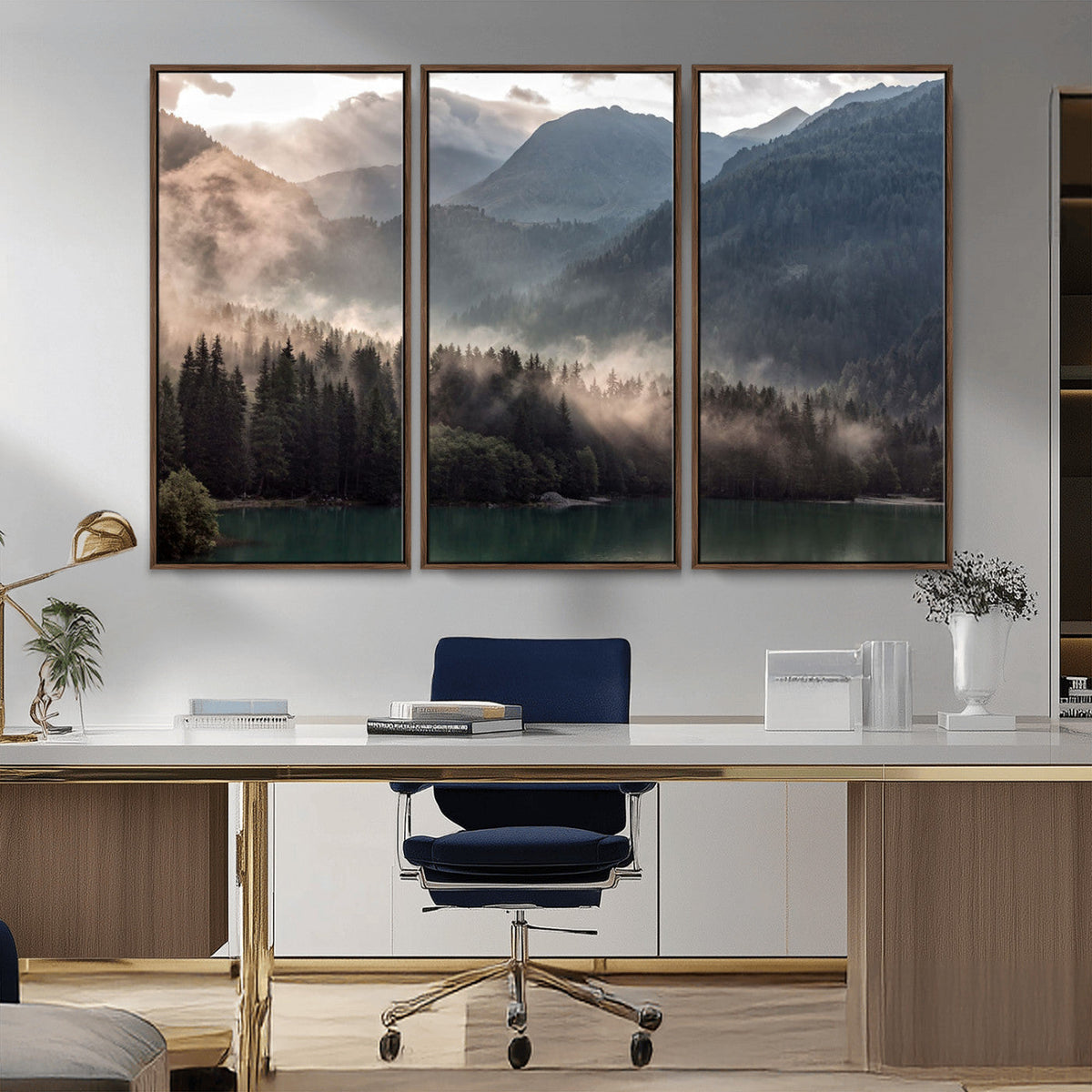Foggy Mountain Canvas Print Forest Wall Art