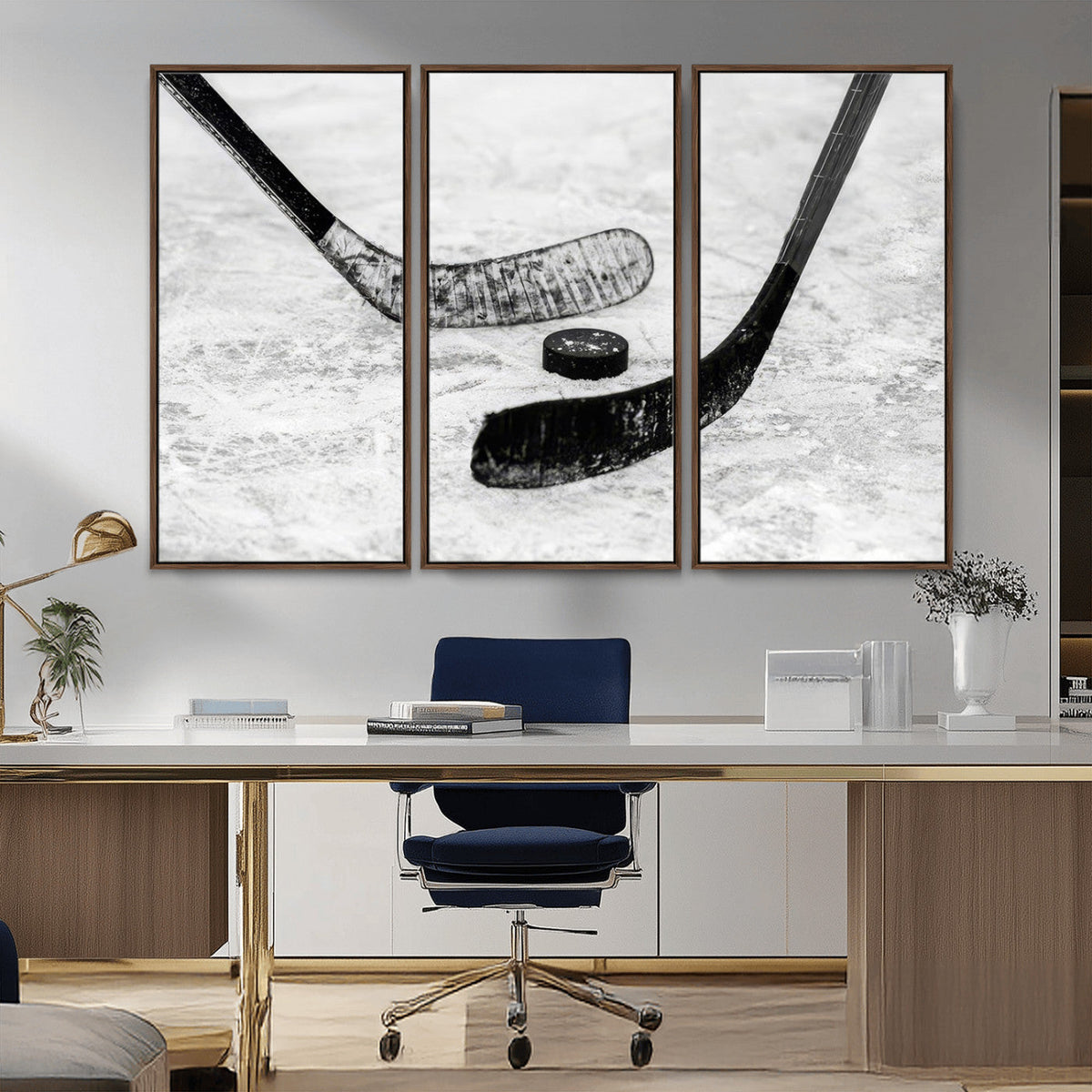 Winter Ice Hockey Sport Canvas Wall Art Print - Hockey Wall