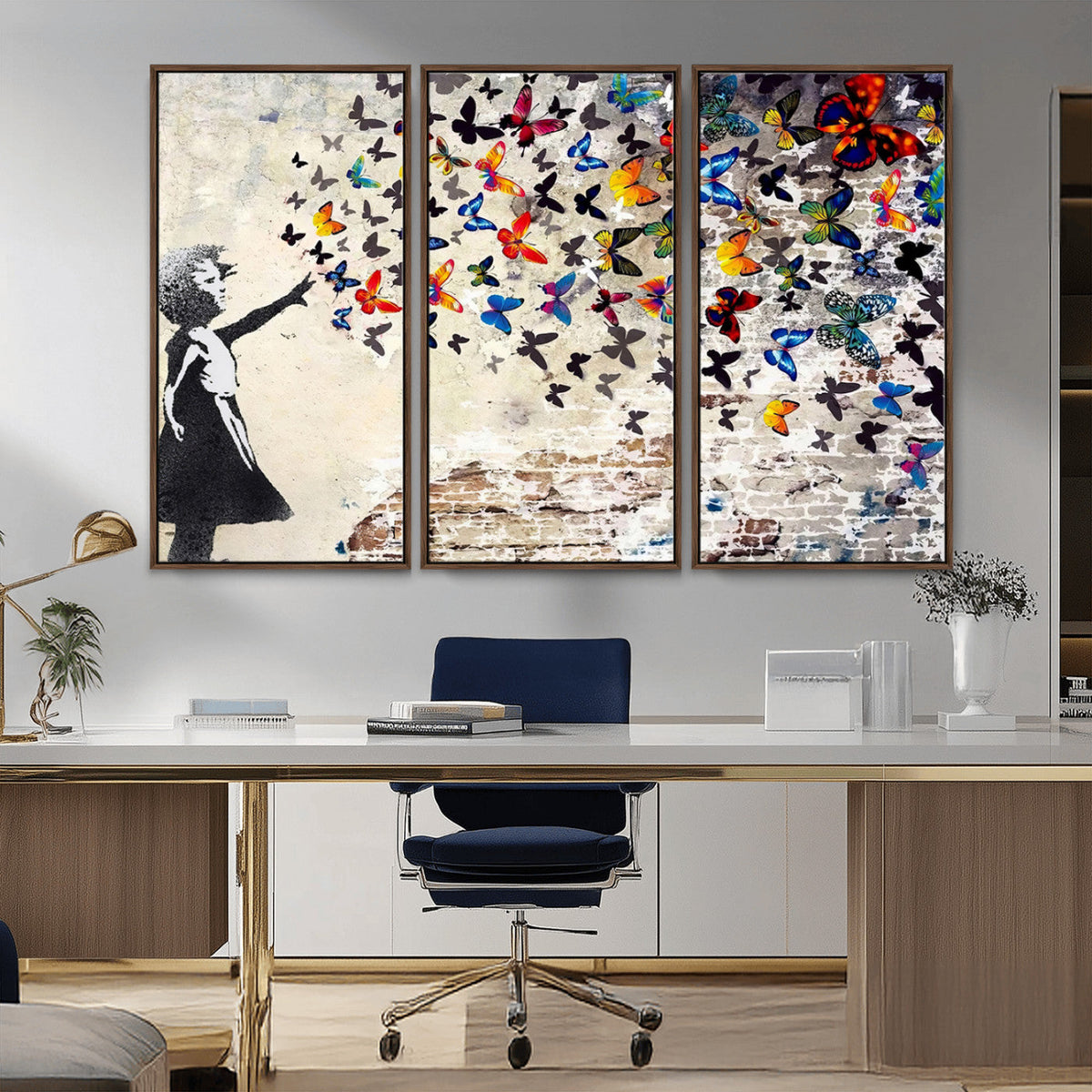Banksy Graffiti Wall Art Canvas Print: Girl Releasing