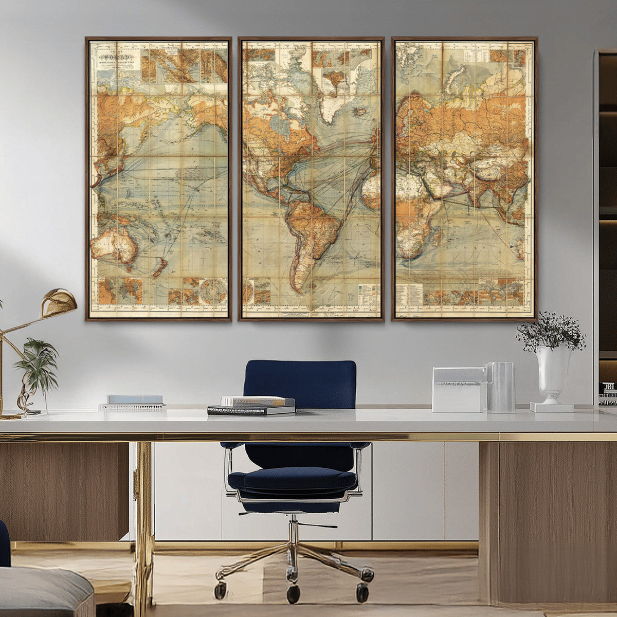 Push Pin World Map Canvas Print – Travel Tracker Wall Art