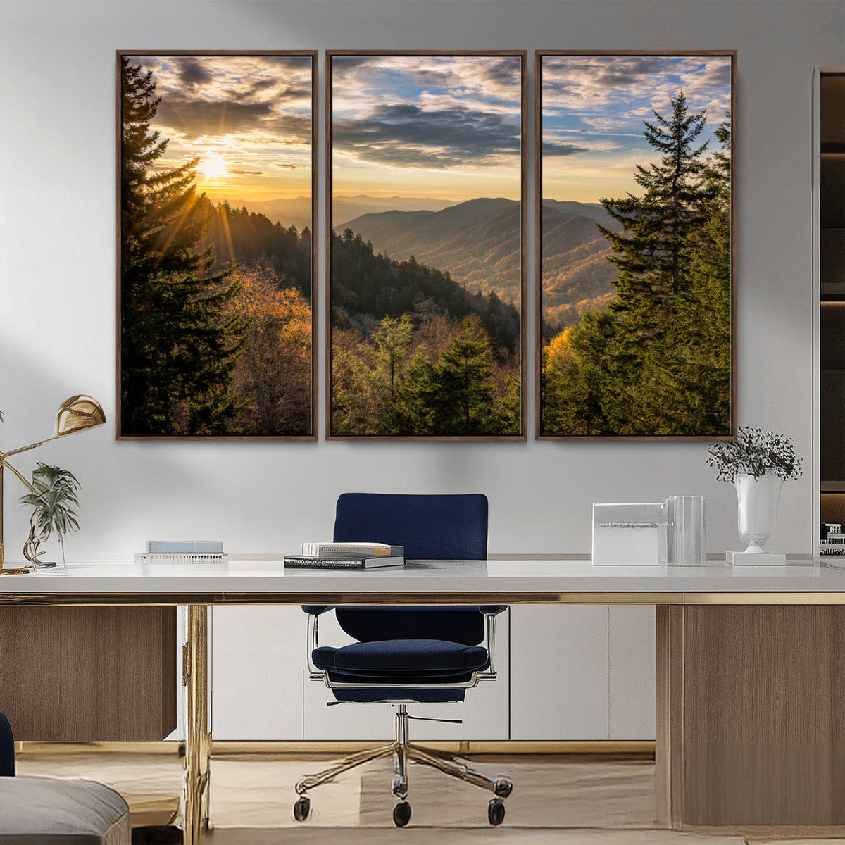 Sunrise Over the Smoky Mountains Canvas Wall Art –