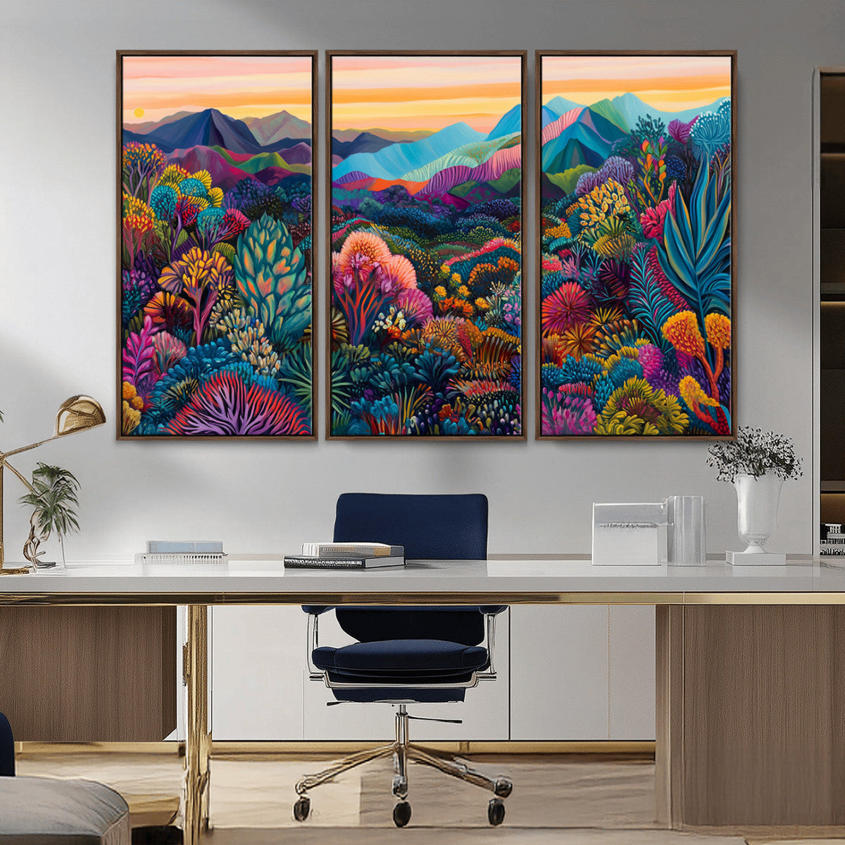 Colorful Abstract Landscape Wall Art Print Canvas - Vibrant