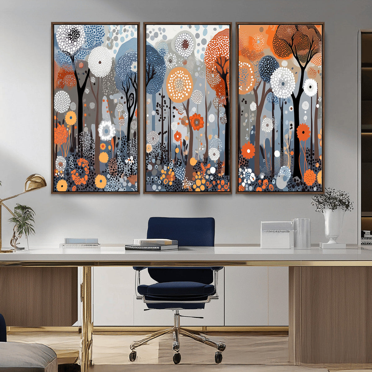 Abstract Winter Landscape Canvas Wall Art Print - Large