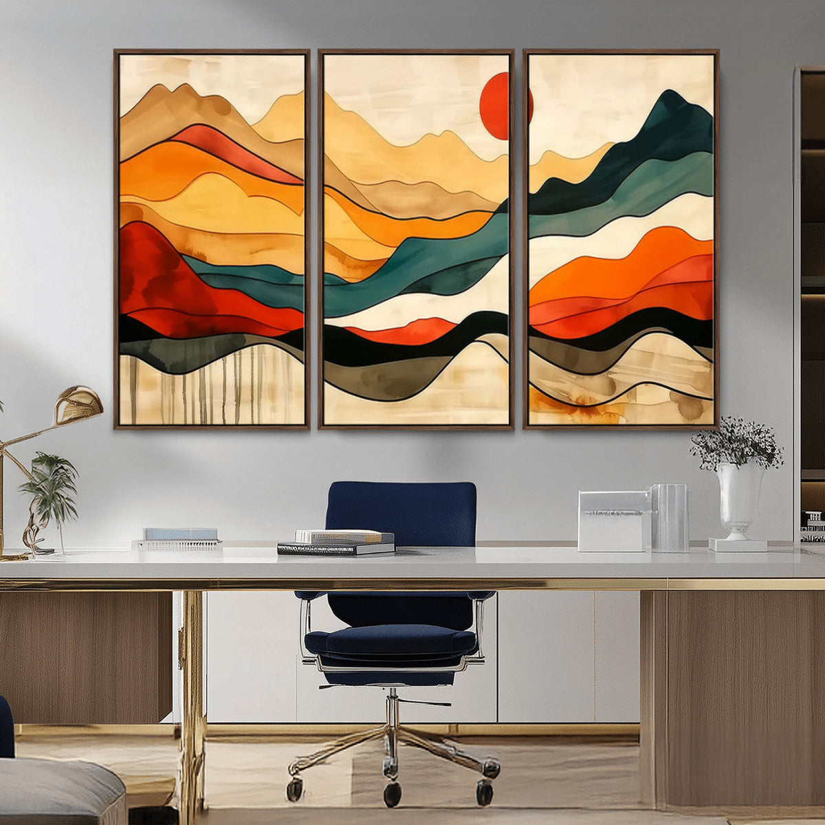 Mid Century Wall Art Print - Abstract Woodland Print -