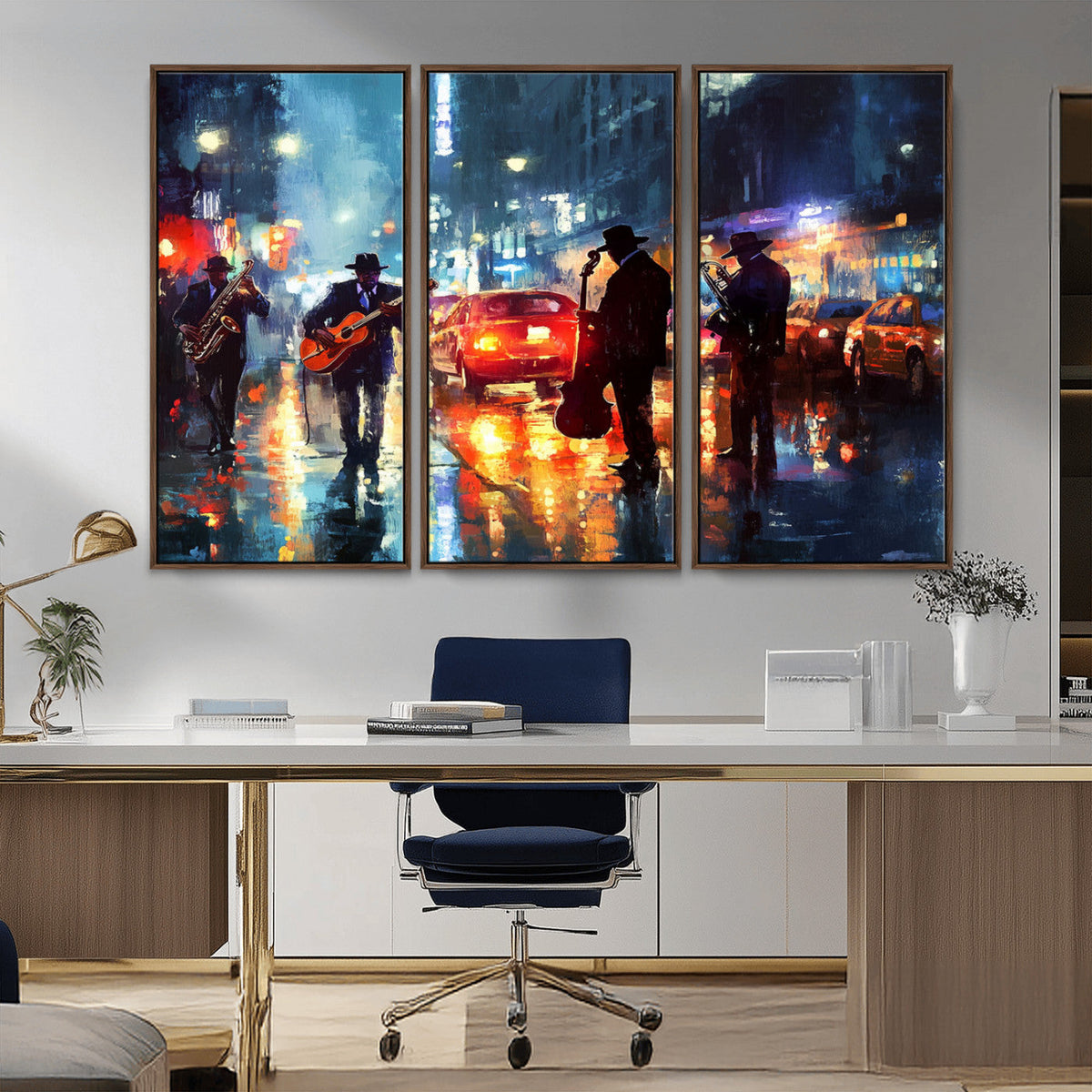 African American Jazz Canvas Wall Art Print – Abstract Music