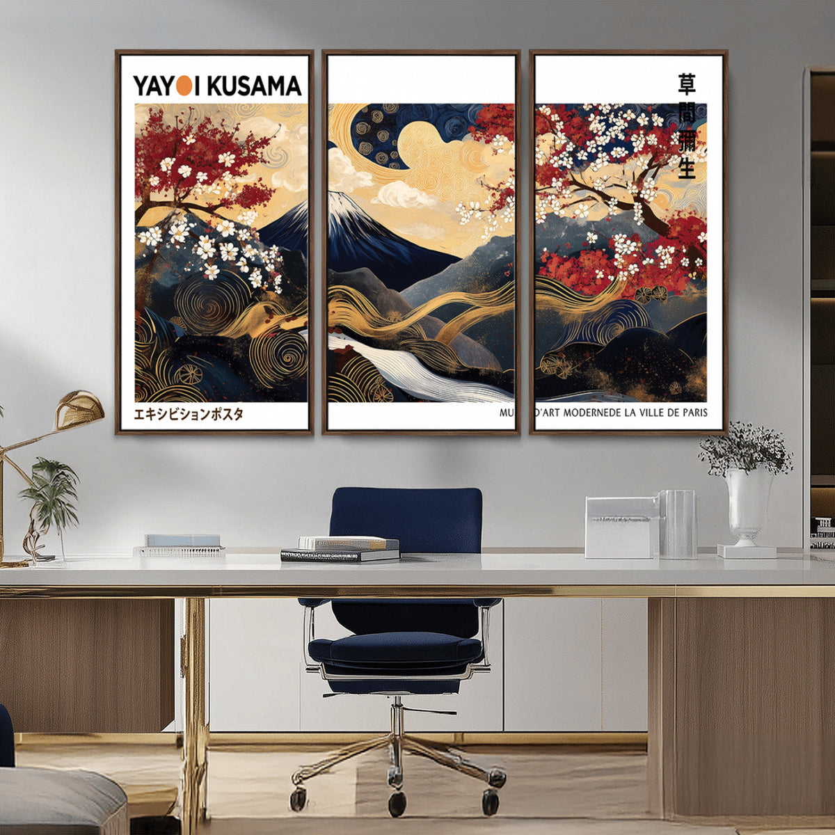Modern Mount Fuji Wall Art Canvas Print – Framed Abstract