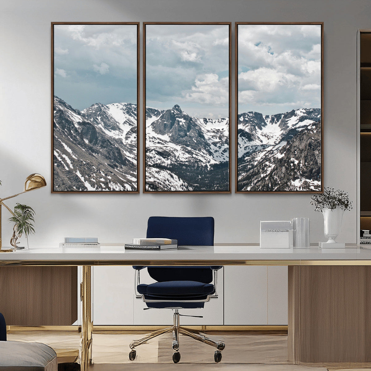 Snowy Peaks Wall Art Canvas Print – Alpine Wilderness