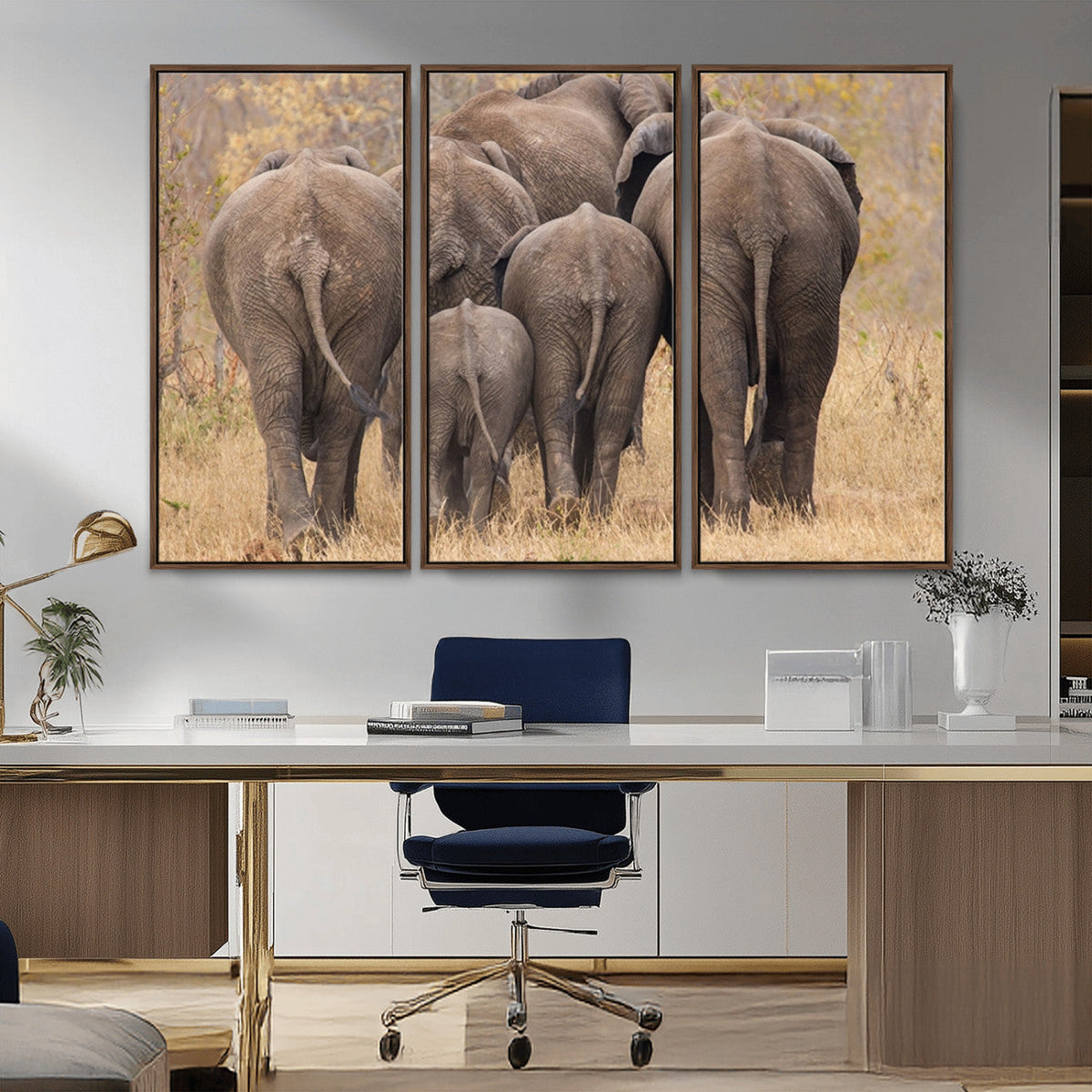 Wild Elephant Wall Art Canvas Print