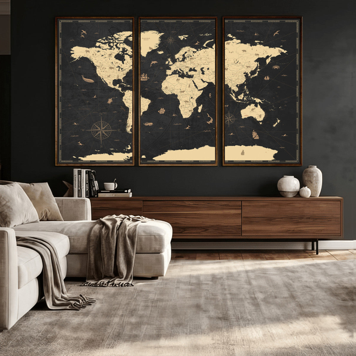 World Map Canvas Print – Detailed Map of the World Wall Art