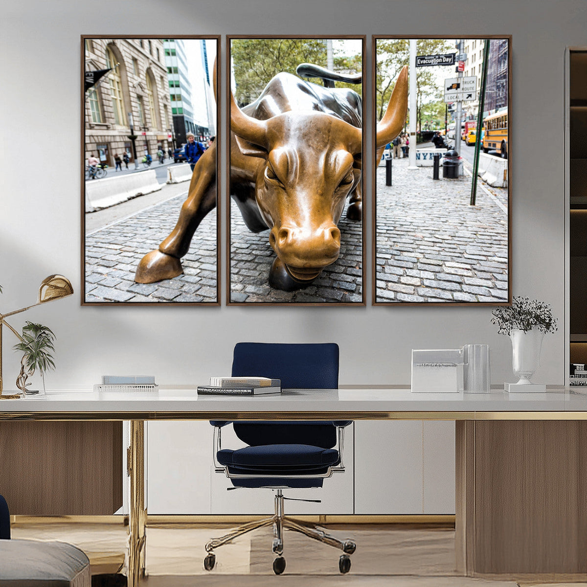 Charging Bull Wall Art Canvas Print