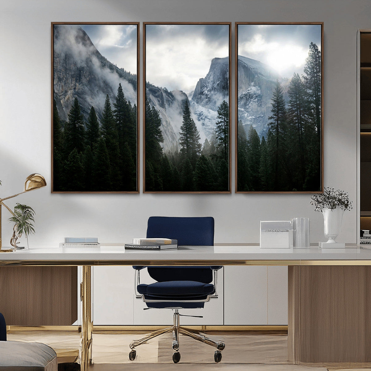 Yosemite National Park El Capitan Foggy Mountain Wall Art |