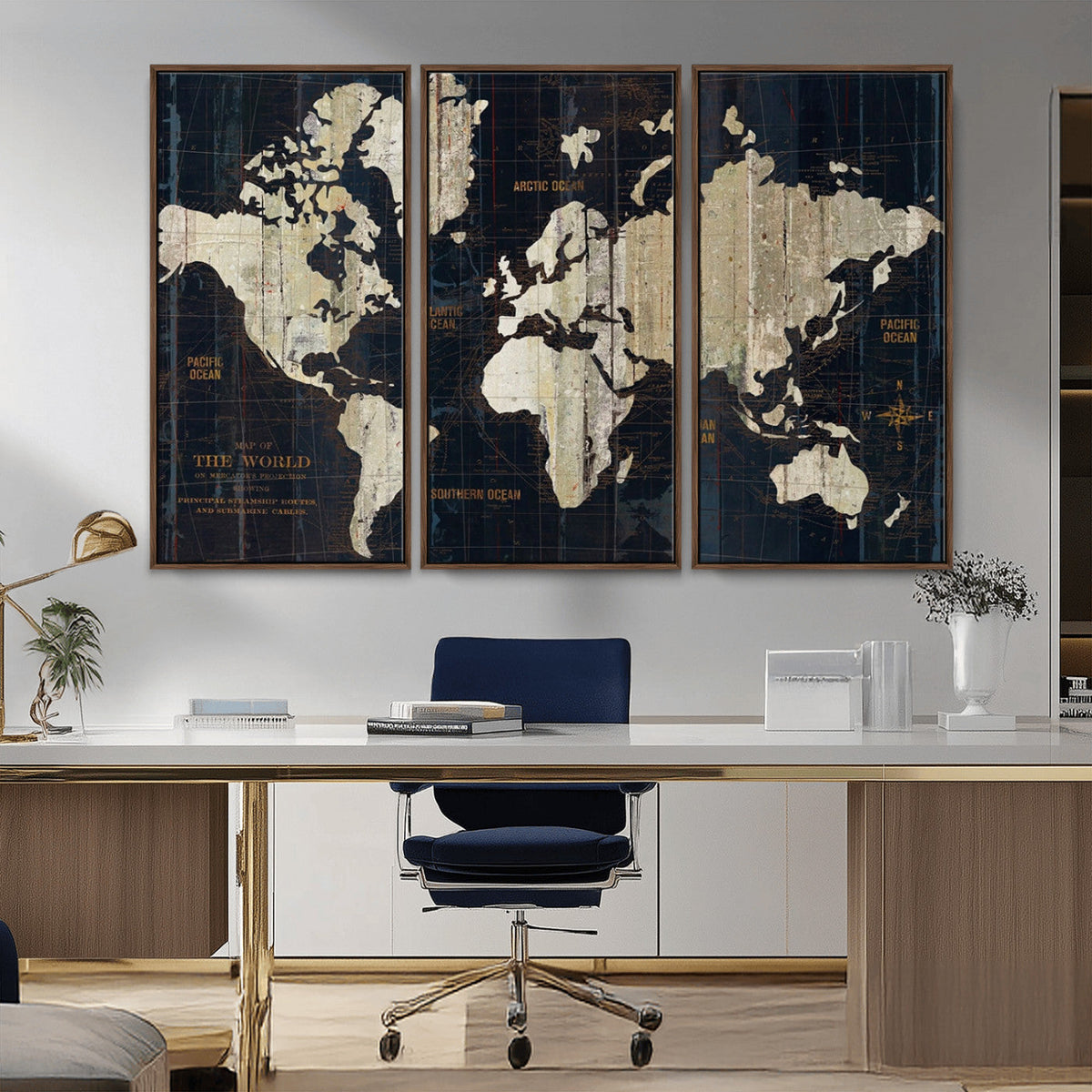 World Map Canvas Print – Detailed Map of the World Wall Art