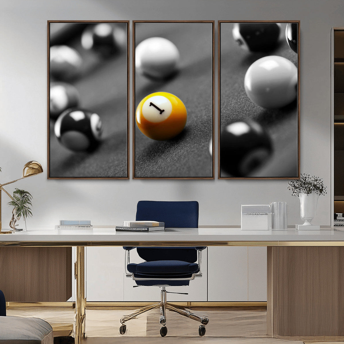 Wall Art Pool Table and Balls Canvas Print